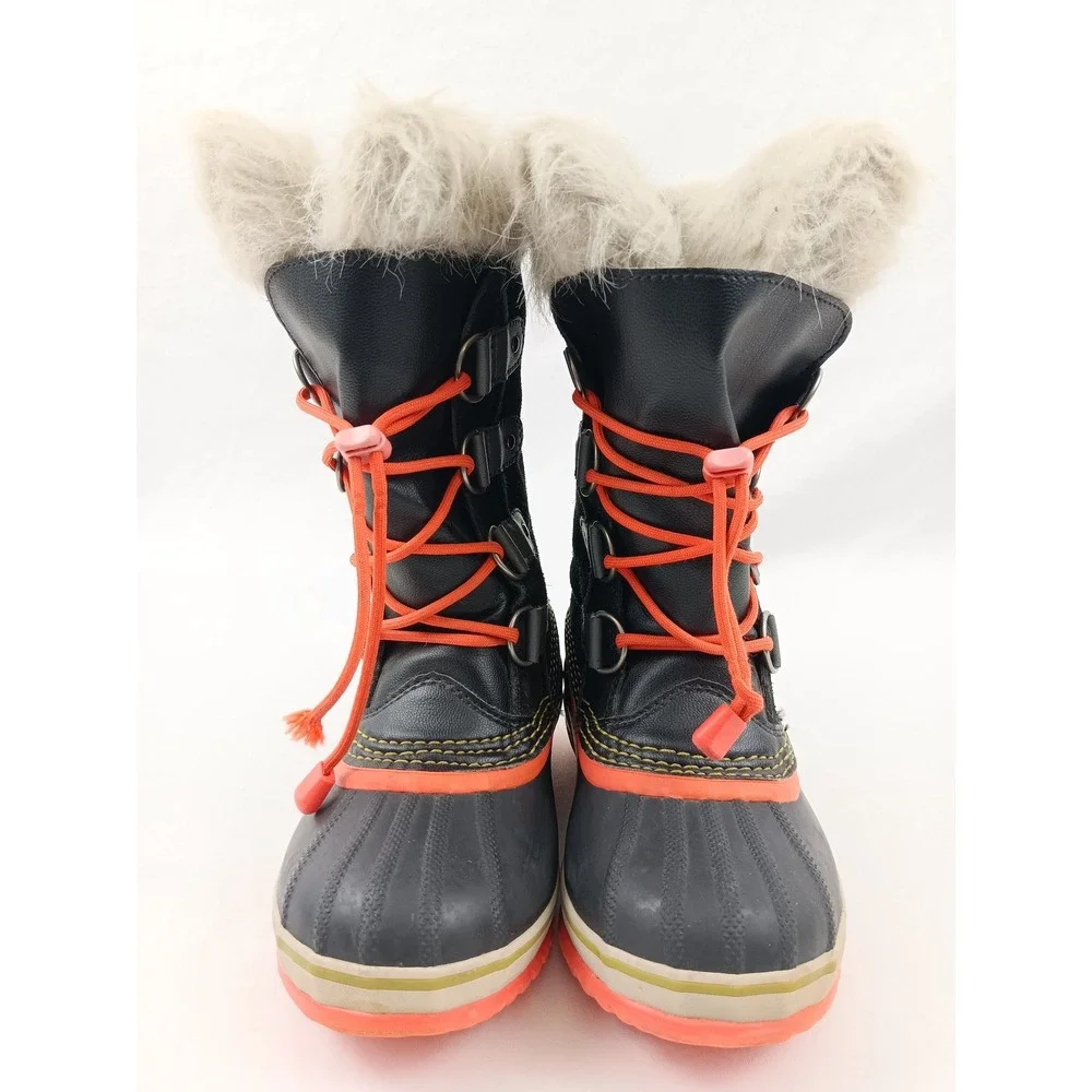 Sorel Winter Carnival Waterproof Snow Boots Women's Size 2 Youth Black Orange‎